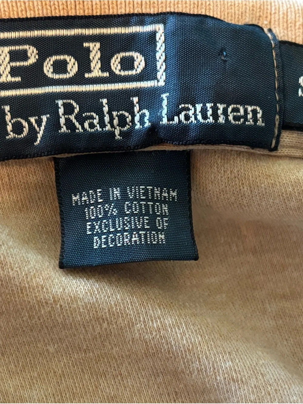 Ralph Lauren Beige Polo with Green Pony Embroidery